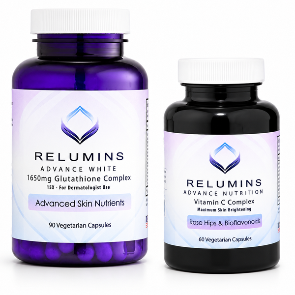 Relumins 1650mg L-Glutathione Complex with Hyaluronic Acid, Alpha Lipoic Acid, Rose Hips, Vitamin E & Riboflavin | 90 Capsules