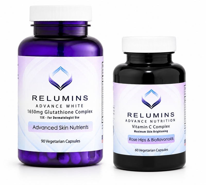 Relumins 1650mg L-Glutathione Complex with Hyaluronic Acid, Alpha Lipoic Acid, Rose Hips, Vitamin E & Riboflavin | 90 Capsules