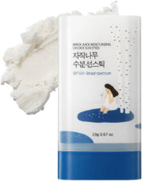 ROUND LAB Birch Juice Moisturizing Sun Stick SPF 50+, 0.67oz Broad Spectrum, No White Cast, Non-Sticky, Travel-Friendly, For Face and Body, Protector Solar Barra, Korean Sunscreen