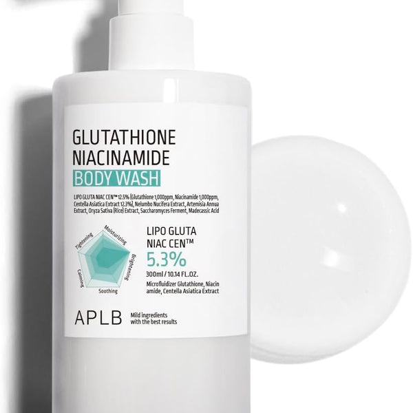 APLB Glutathione Niacinamide Body Wash 5.3% | Brightening & Hydrating Body Cleanser (300ml)
