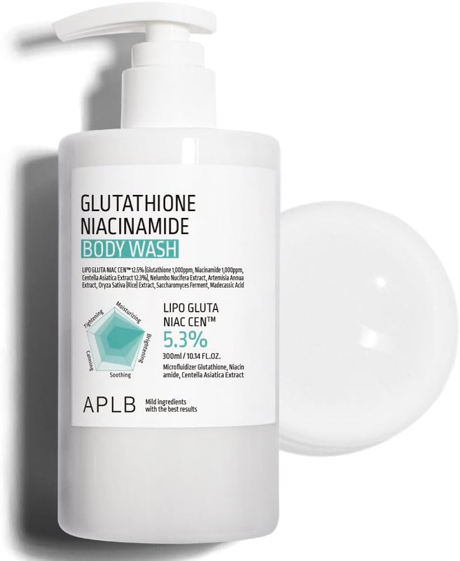 APLB Glutathione Niacinamide Body Wash 5.3% | Brightening & Hydrating Body Cleanser (300ml)
