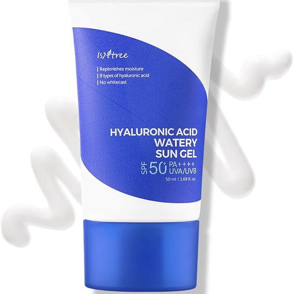 ISNTREE Hyaluronic Acid Watery Sun Gel 50 ml | SPF 50+ PA++++ | Korean Sunscreen | Lightweight & Hydrating Gel | No White Cast | Daily UV Protection