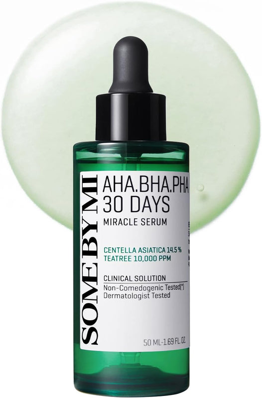 Some By Mi Aha Bha Pha 30 Days Miracle Face Serum | 50ml | Made From Tea Tree Leaf Water For Sensitive Skin | Daily Facial Serum For Sebum, Blemish Care & Remove Dead Cells