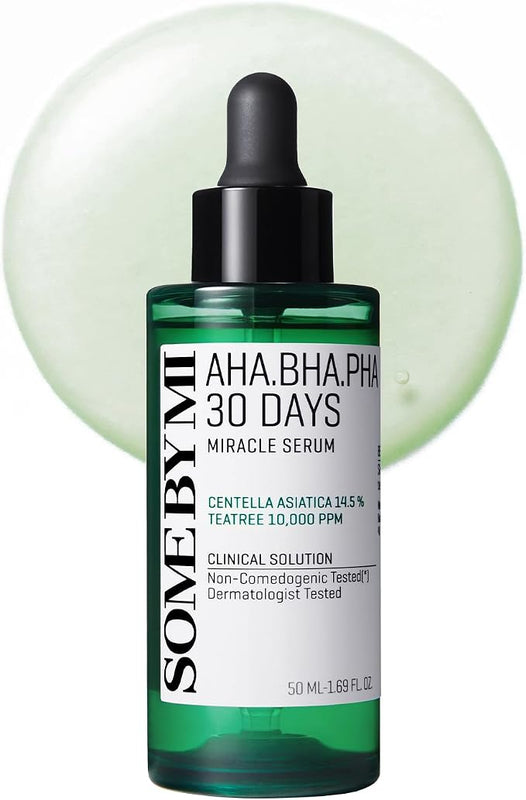 Some By Mi Aha Bha Pha 30 Days Miracle Face Serum | 50ml | Made From Tea Tree Leaf Water For Sensitive Skin | Daily Facial Serum For Sebum, Blemish Care & Remove Dead Cells
