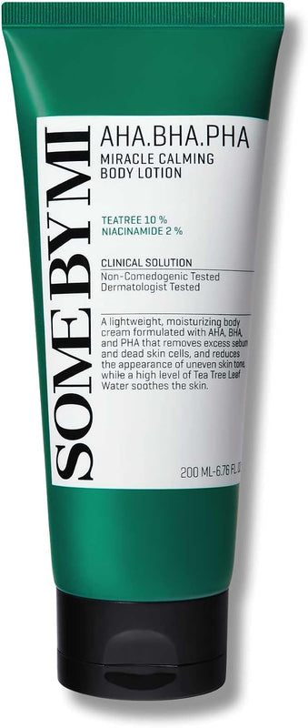 Some By Mi Aha.Bha.Pha Miracle Calming Body Lotion | 200ml | Refreshing Texture | Low Ph Formula | For Exfoliatin, Calming, Brightning Hypoallergenic Body Lotion