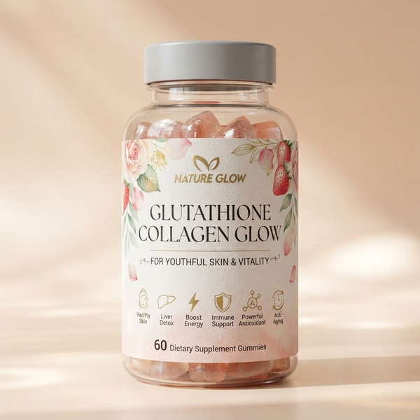 Skin Glow Glutathione Gummies – Strawberry Flavour | Skin Brightening & Antioxidant Beauty Supplement | 120g