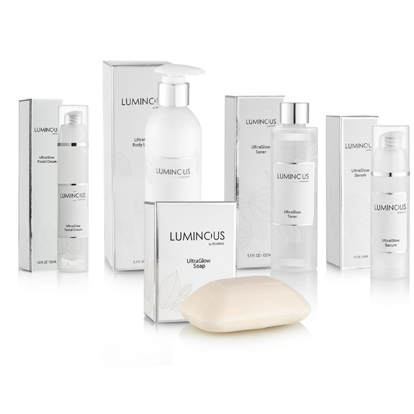 NEW Luminous UltraGlow Set - Cream, Lotion, Serum, Soap and Toner!! Bright and Glowing Skin Set from RELUMINS