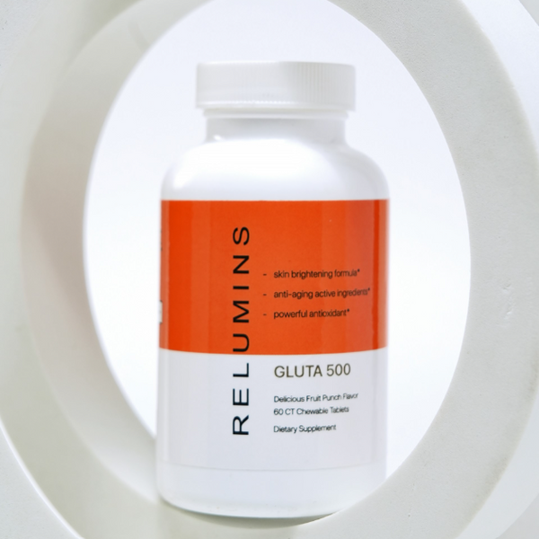 Relumins Gluta 500 Chewable Glutathione Complex – 60 Fruit Punch Tablets with Hyaluronic Acid, Vitamin C & Biotin